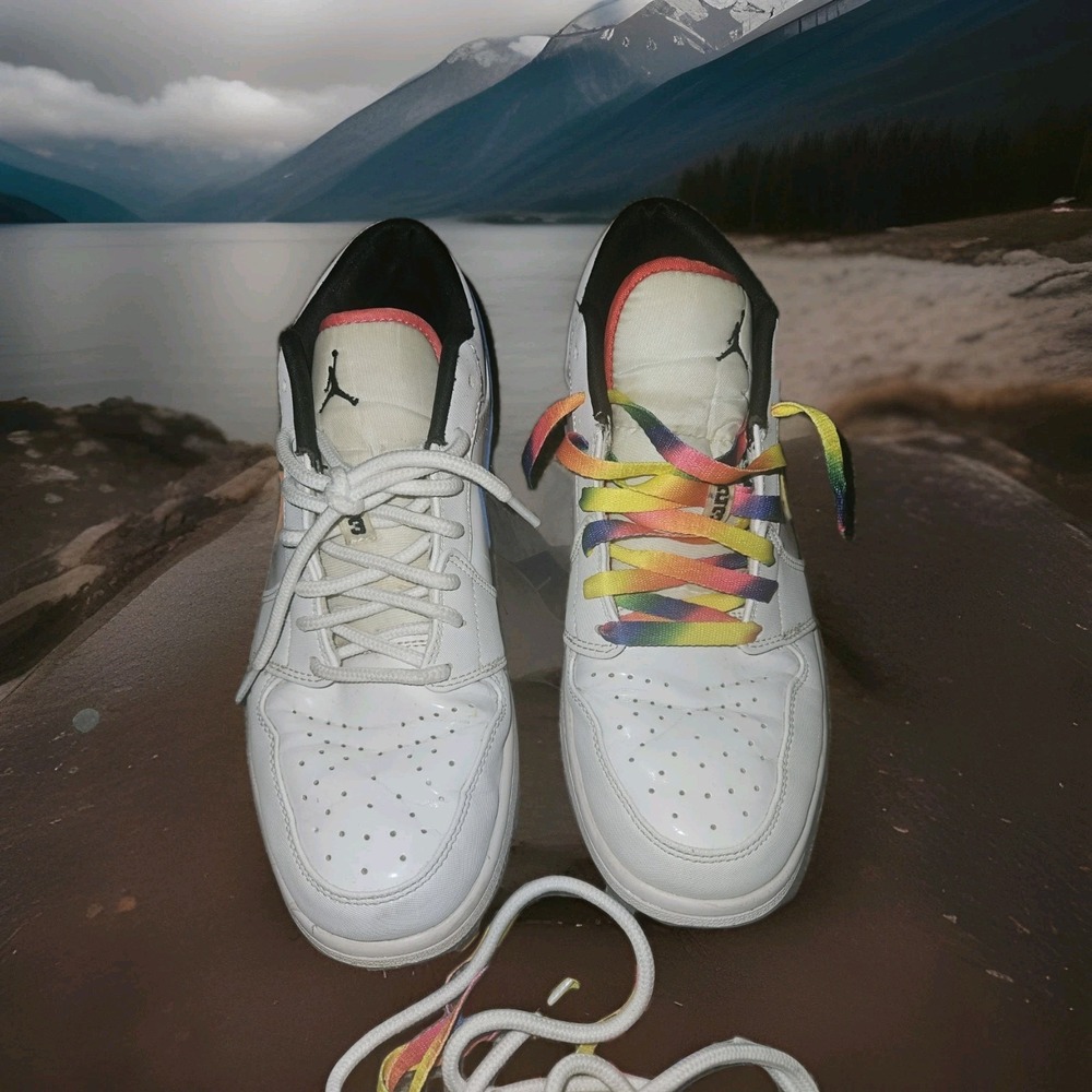 Nike Air Jordan 1 Low "White Multi color" Sneaker Mens 11